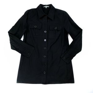NY Collection Black Button Down Dress Shirt S